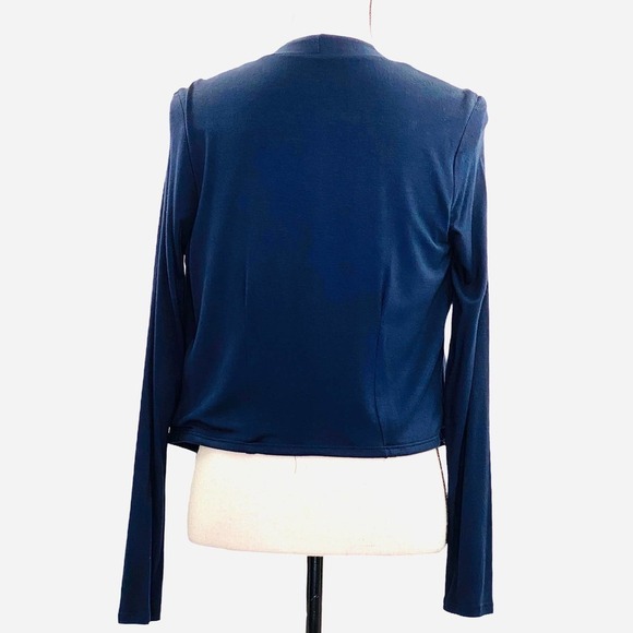 FOREVER 21 Blue Sequined Waterfall Cardigan Medium - Picture 2 of 10